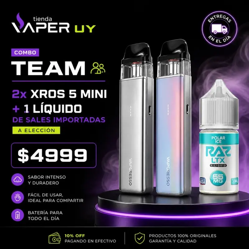 COMBO TEAM | 2 VAPES XROS + LIQUIDO