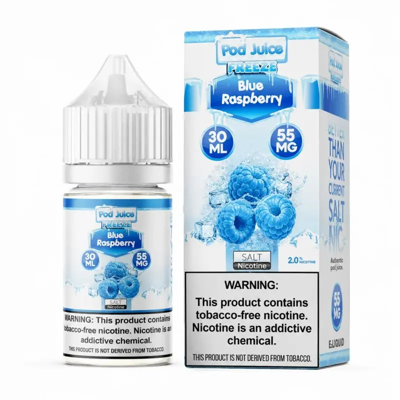 Líquido de vapeo Pod Juice Salt Blue Razz 30ml original en Uruguay | VAPOSVAPER