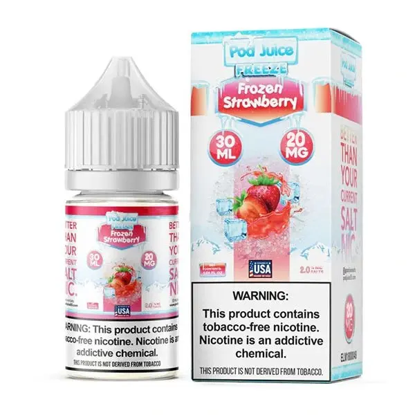 Líquido de vapeo Pod Juice Salt Frozen Strawberry 30ml original en Uruguay | VAPOSVAPER